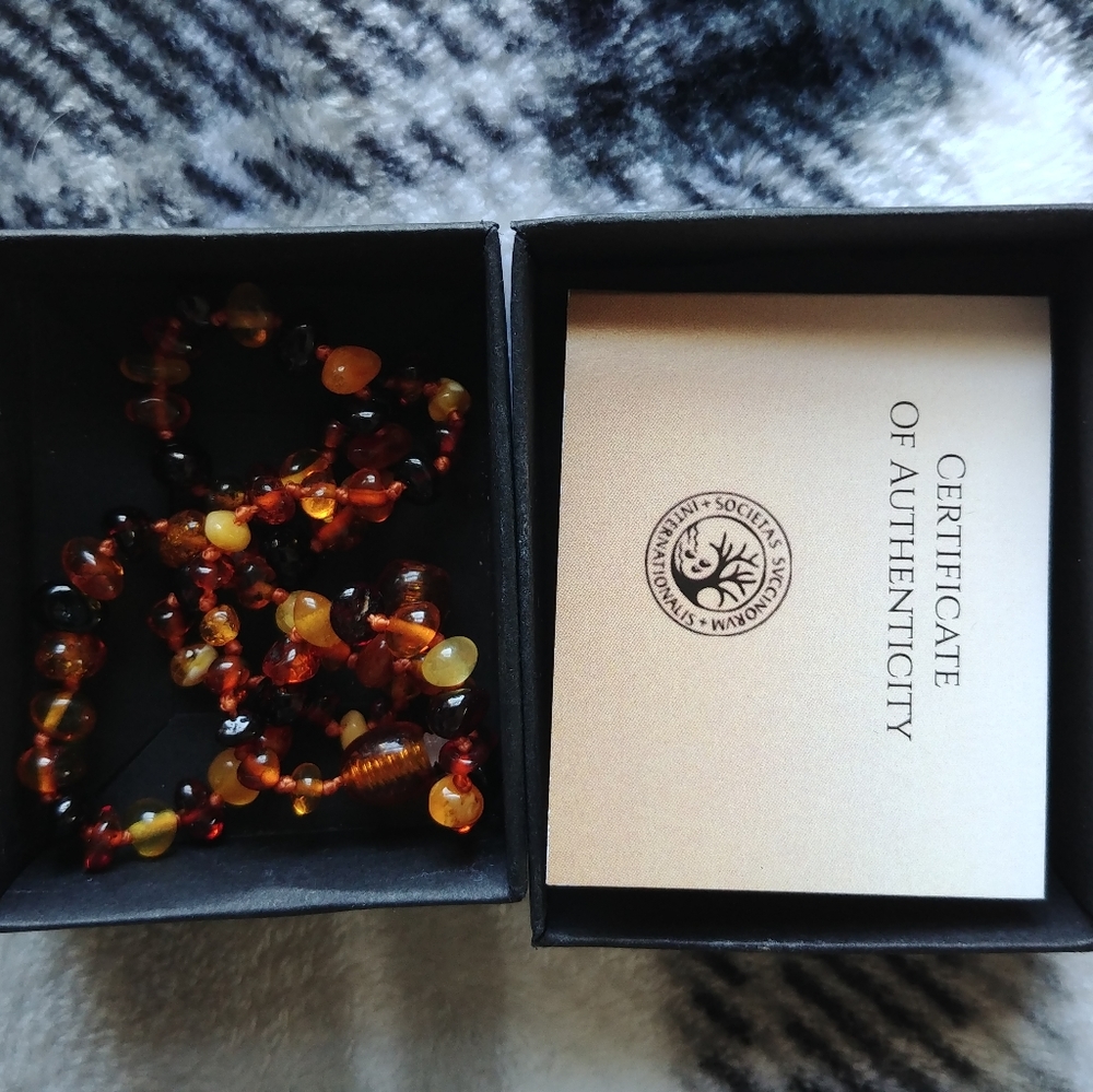 Infant baby AMBER teething necklace